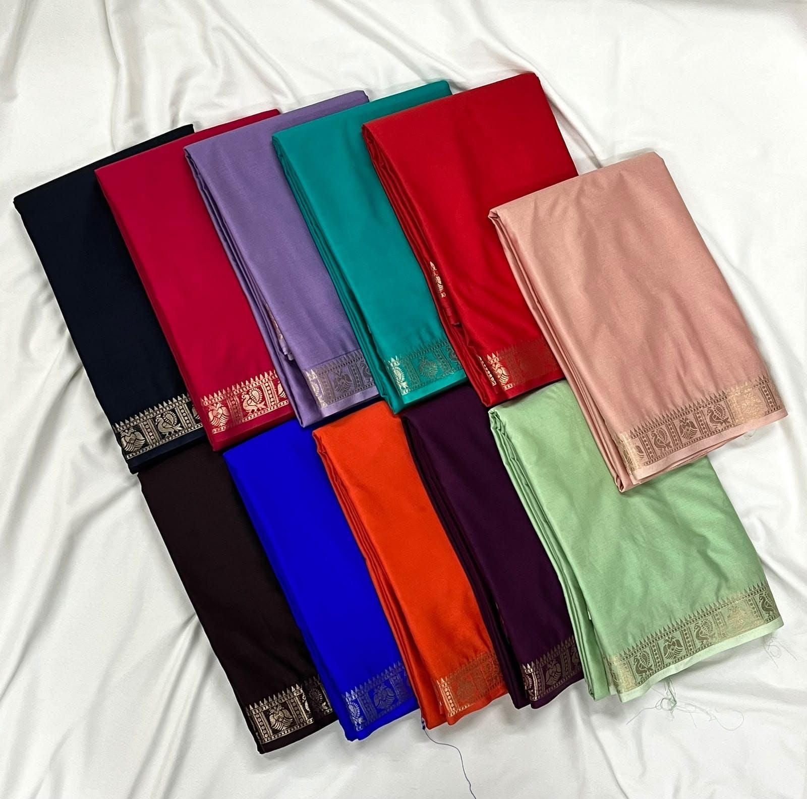 Semi mysore silk dark voilet shade
