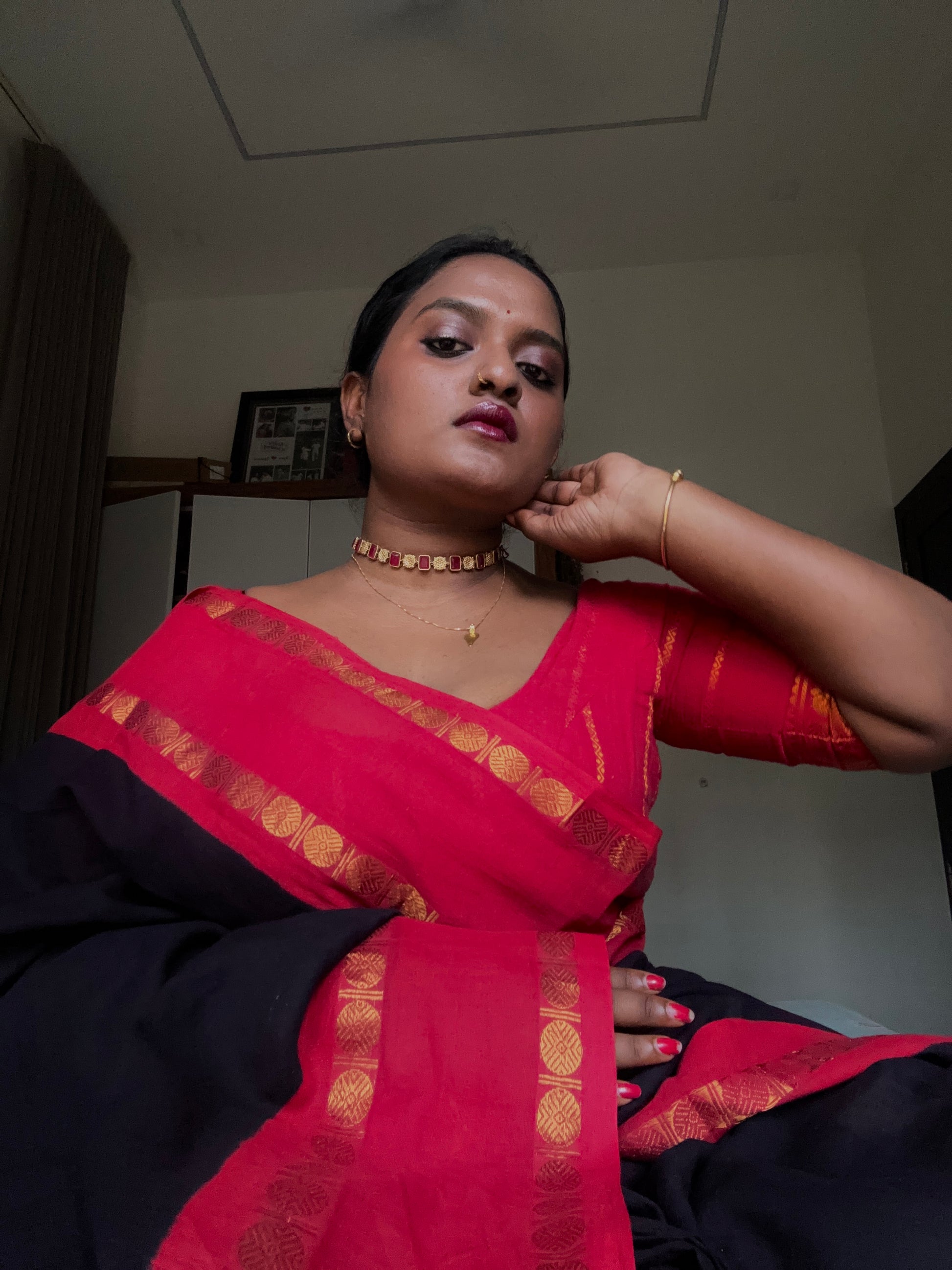 Plain sungudi| Half fine zari