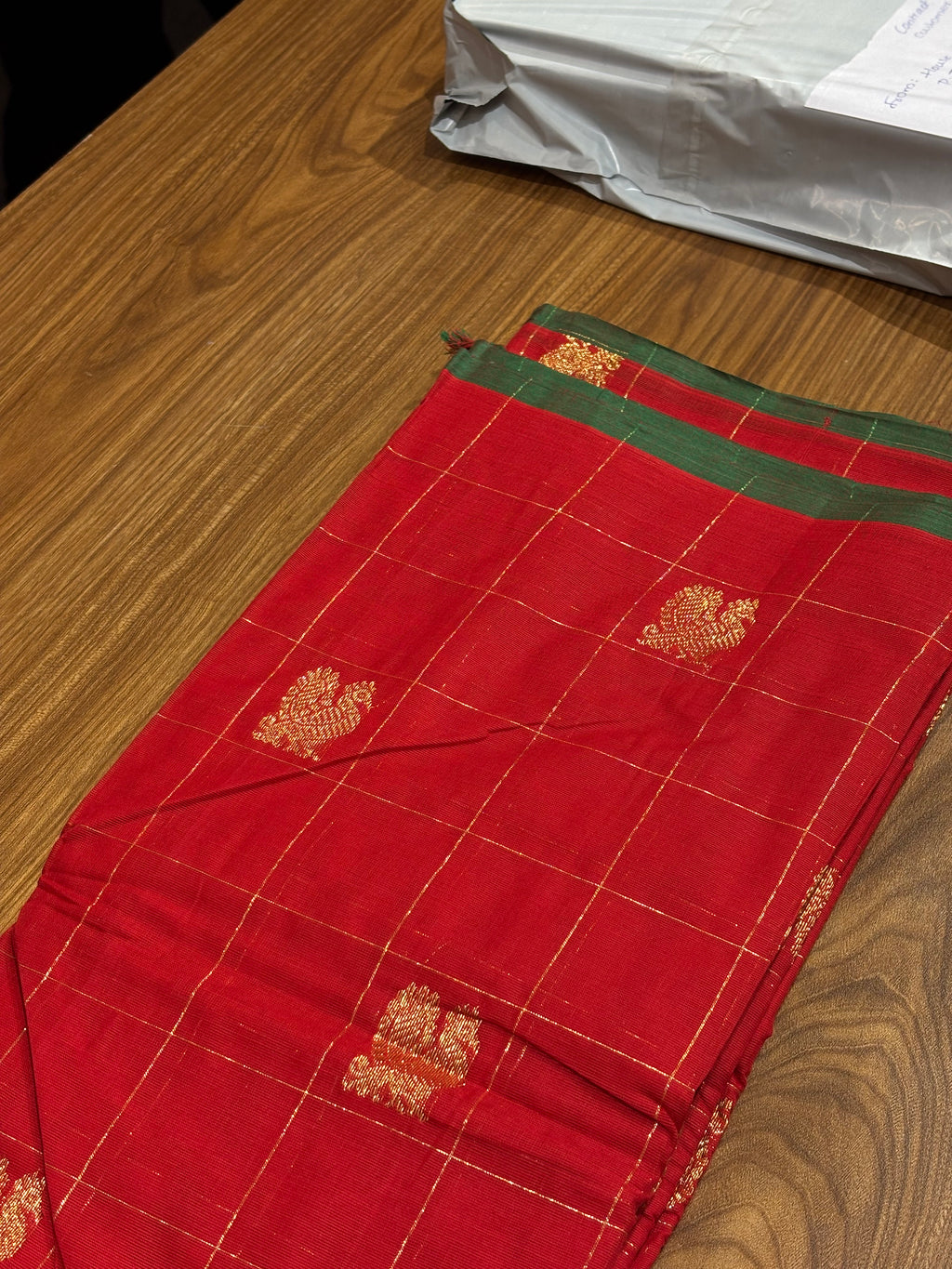 Pure kanchi cotton saree