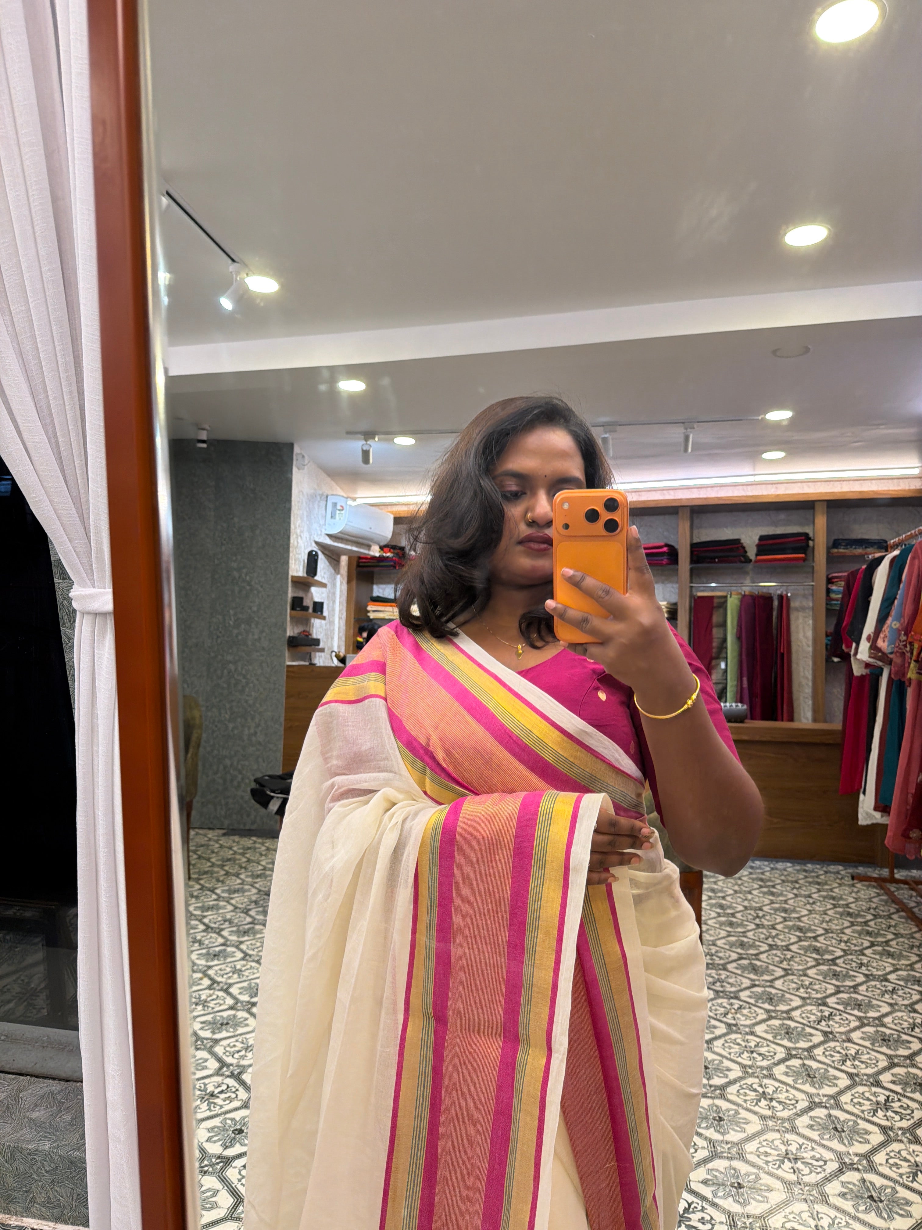 pink one | mul cotton saree