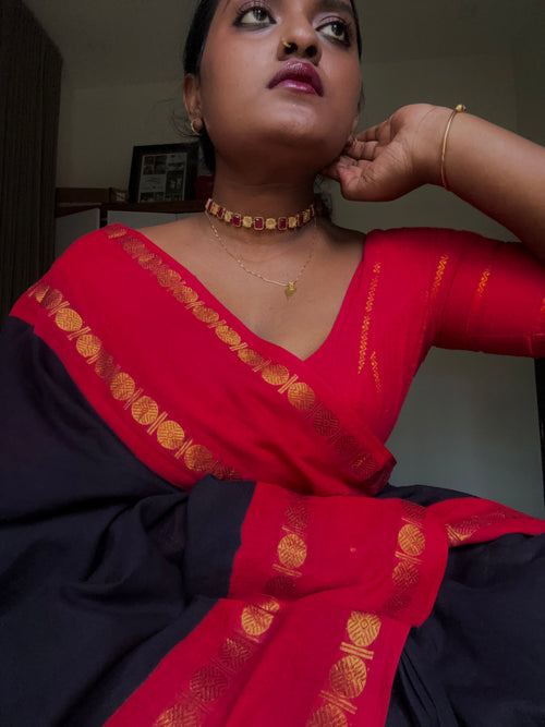 Plain sungudi| Half fine zari