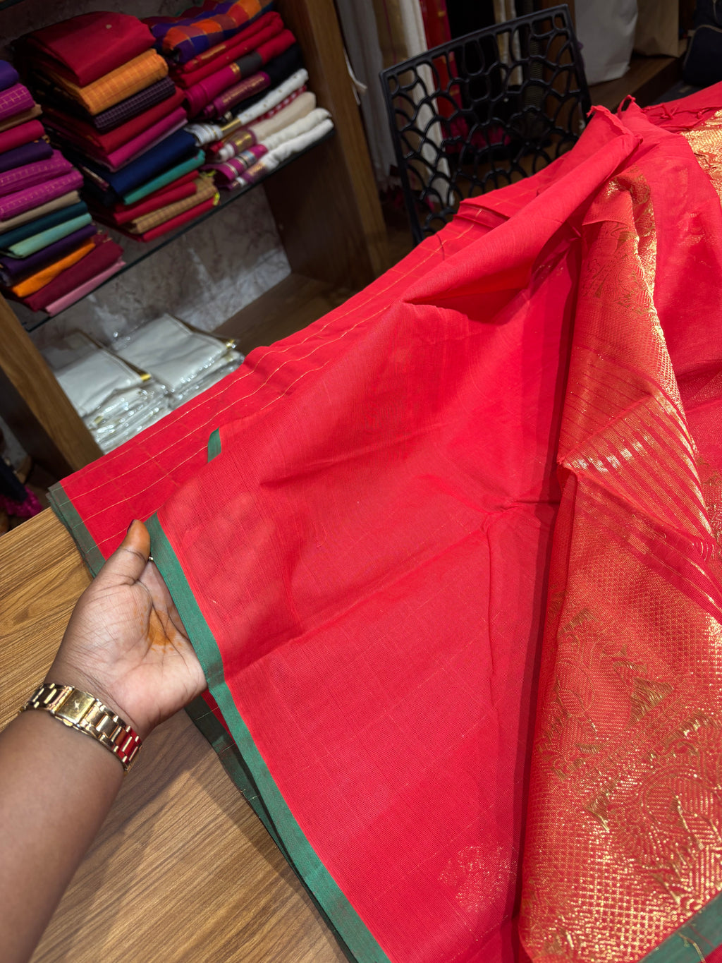 Pure kanchi cotton saree