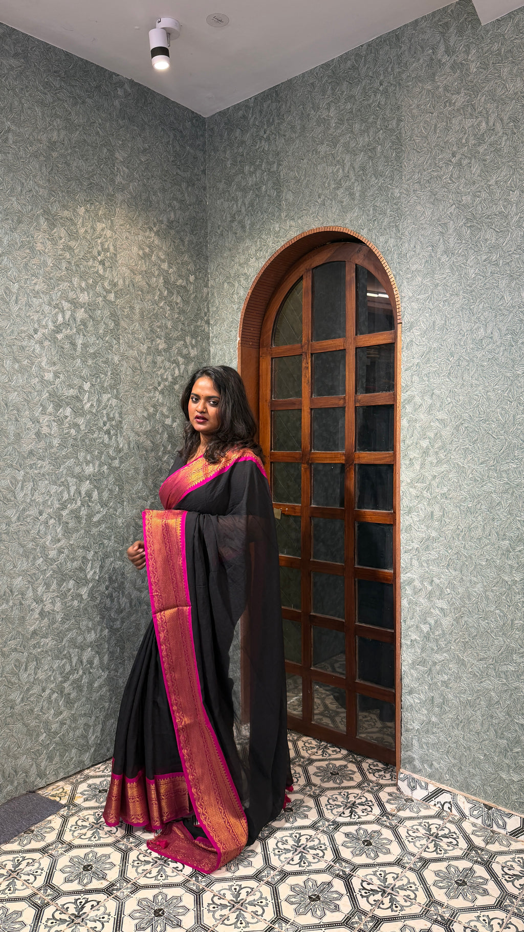 Kanchi border mul cotton saree