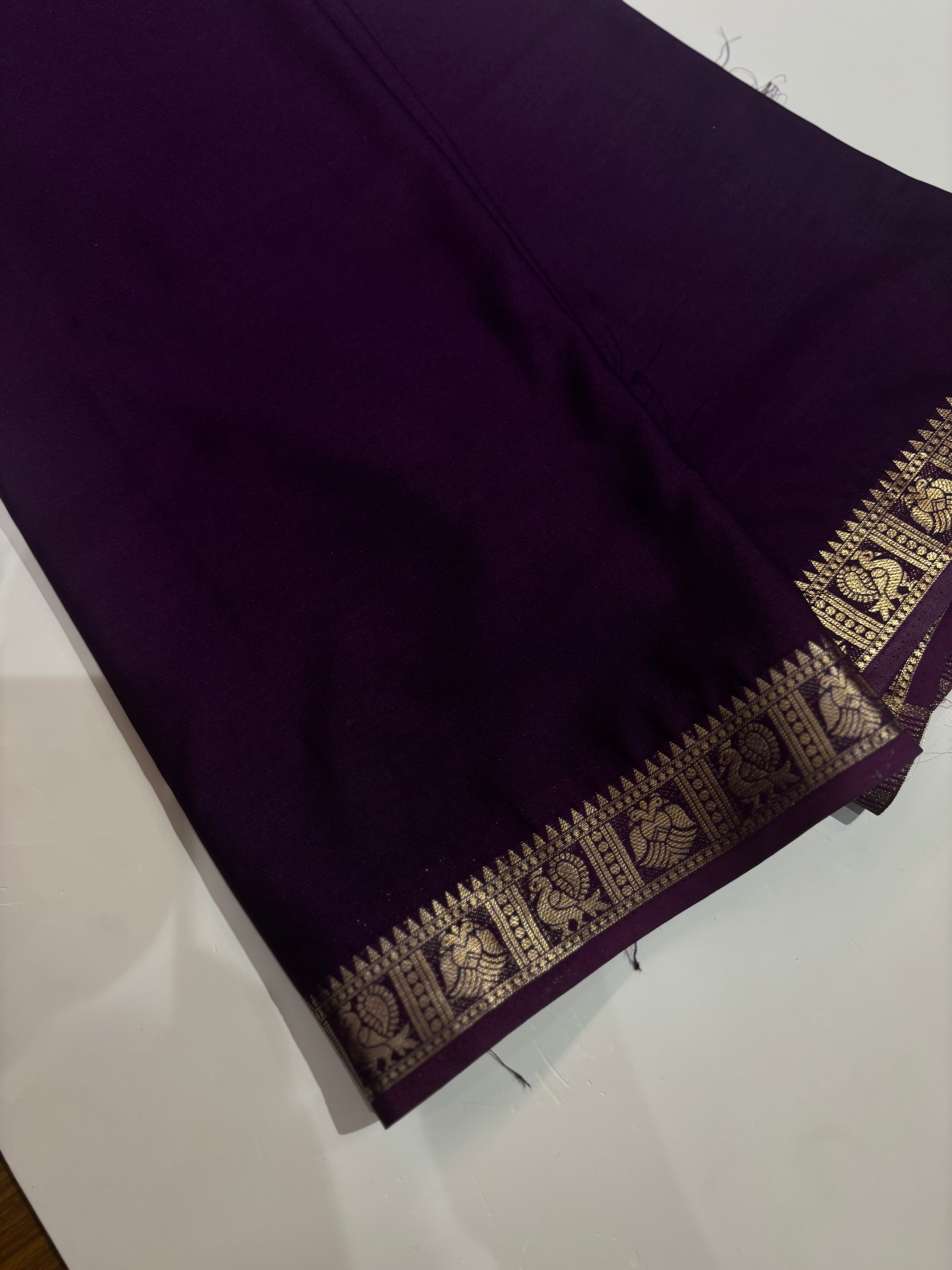Semi mysore silk dark voilet shade