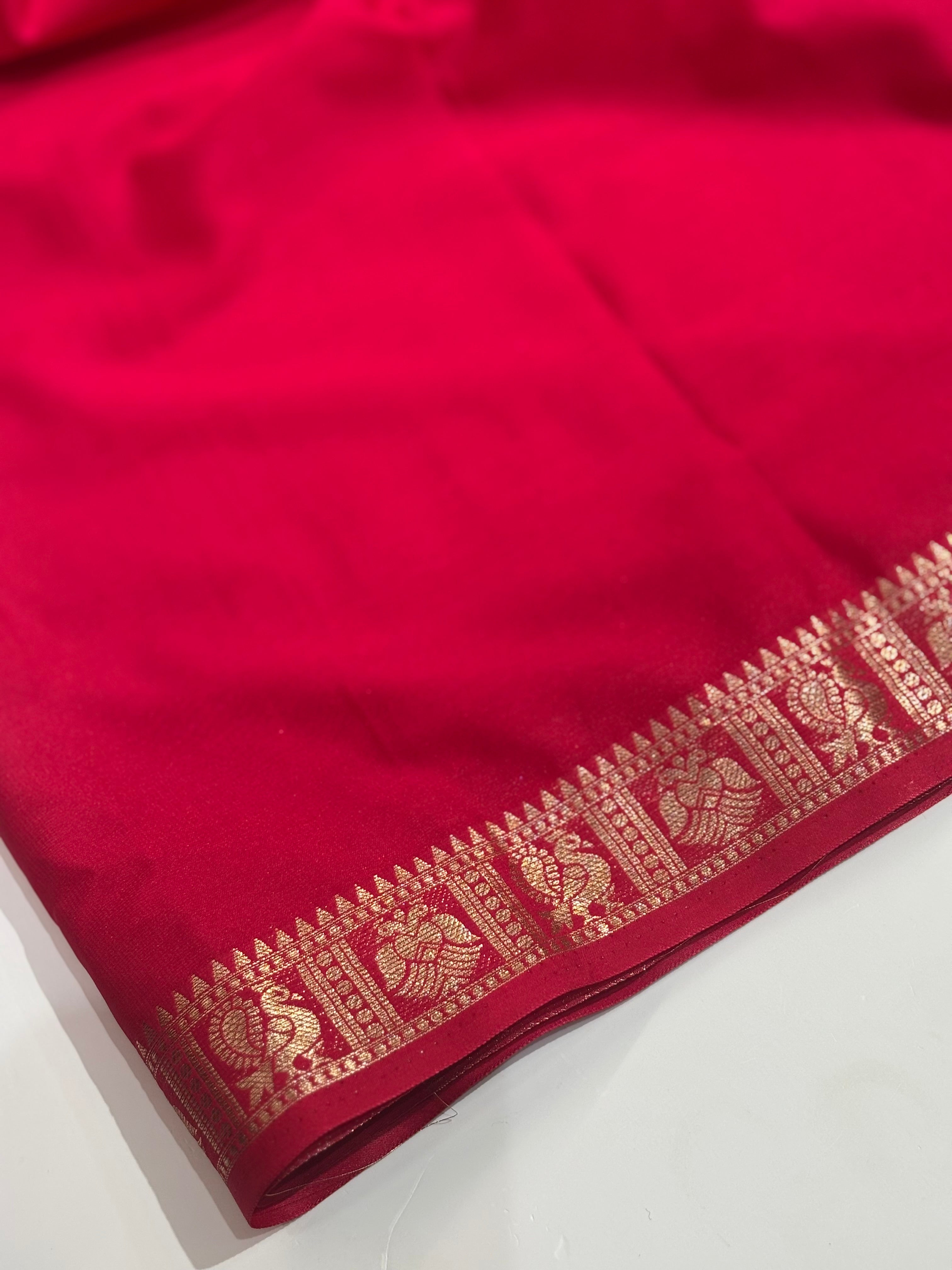 Pink semi mysore silk saree