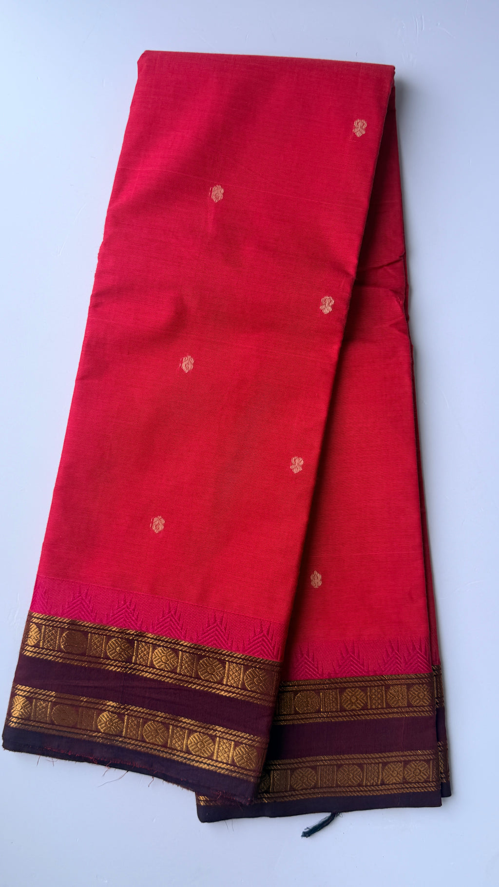 Kanchi cotton Red brown combination