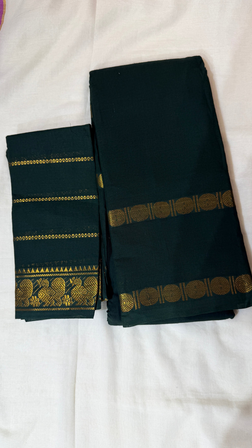 Green sungudi with velthari blouse