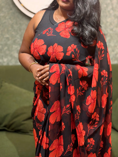 Date night chiffon saree