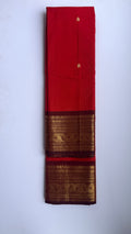 Kanchi cotton red & brown combo
