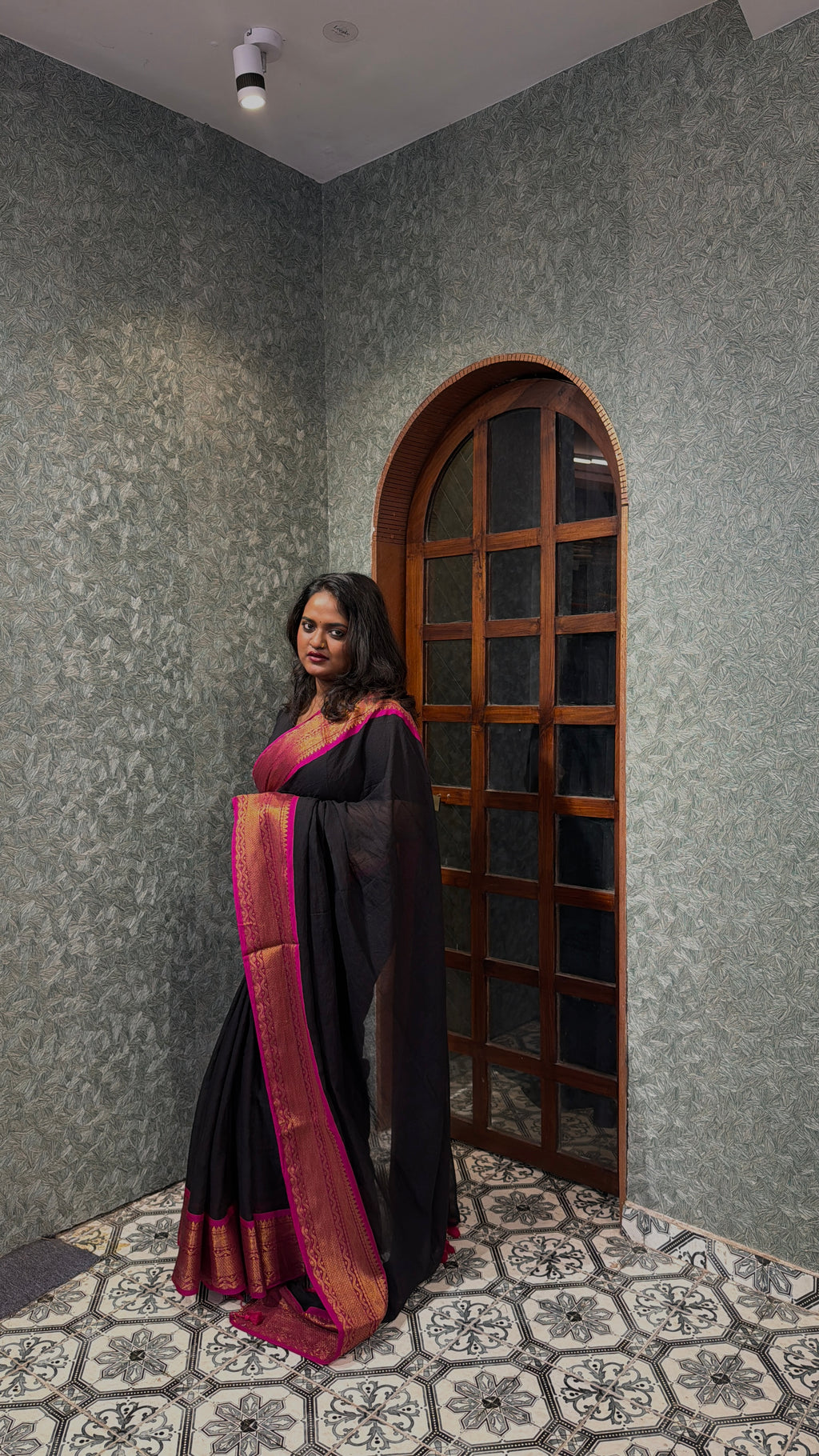 Kanchi border mul cotton saree