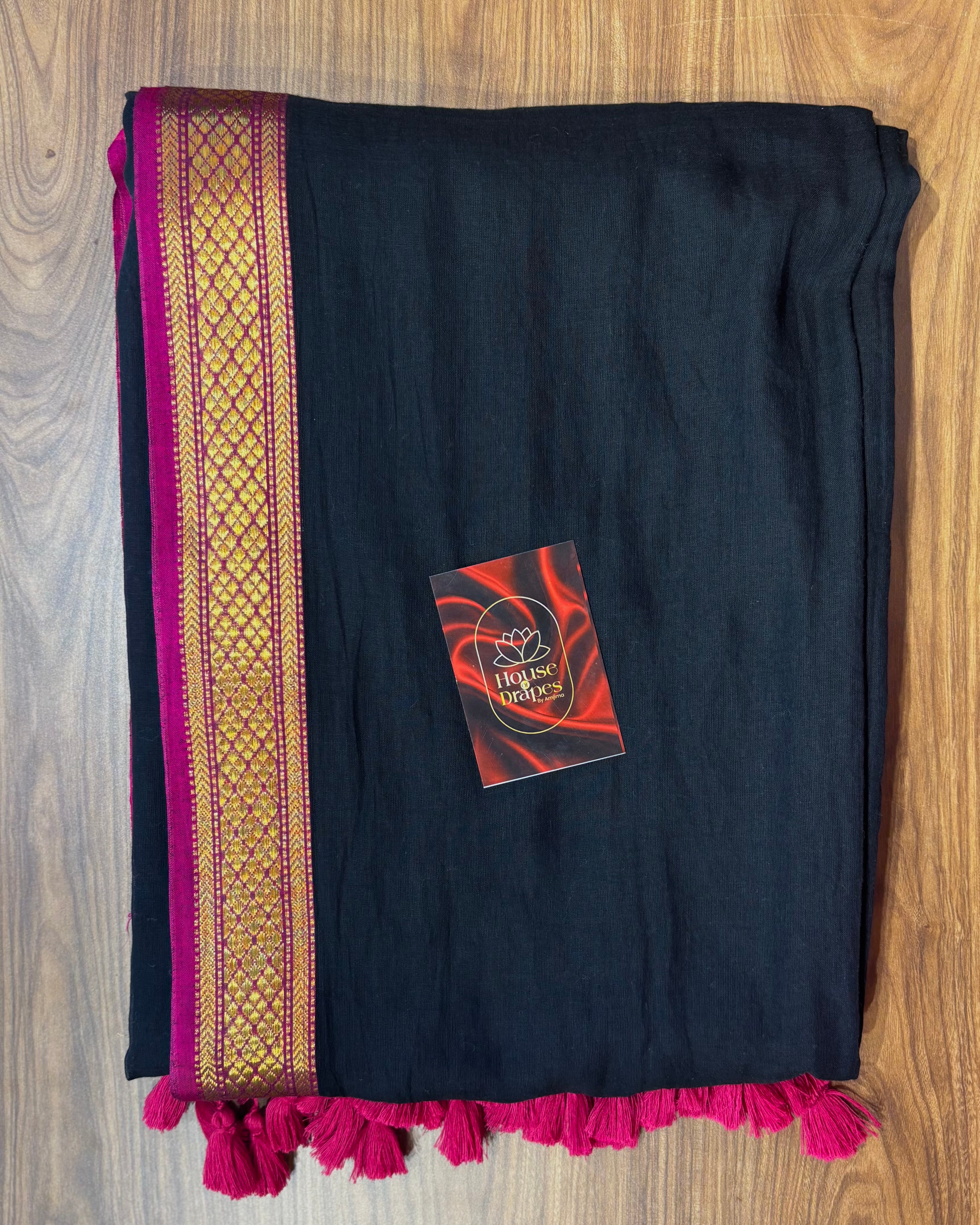 black mul cotton saree