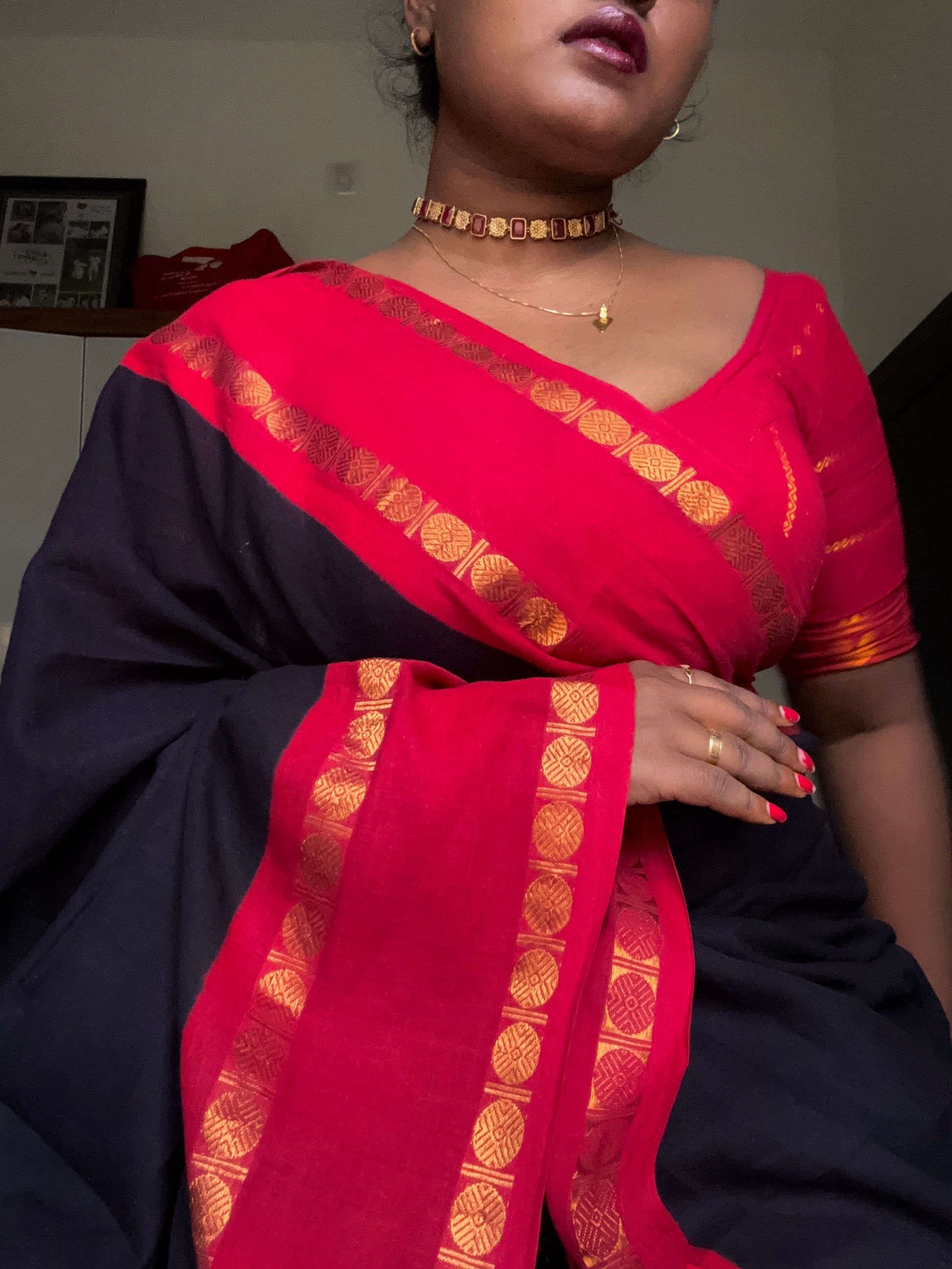 Plain sungudi| Half fine zari