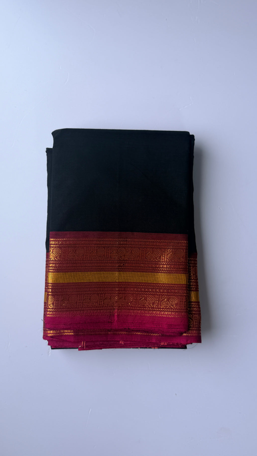 Premium kanchi cotton black pink combination