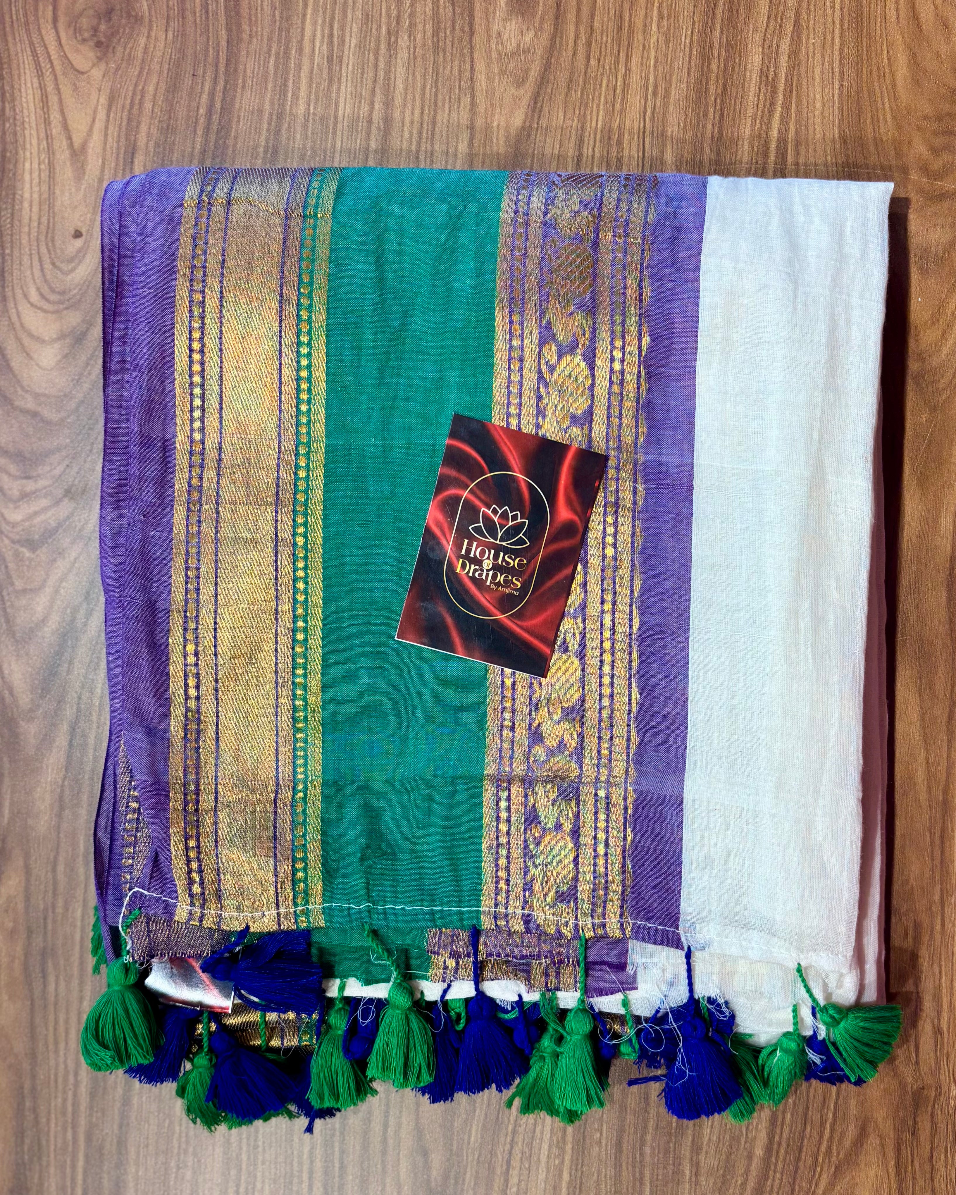 Kanchi border mul cotton saree