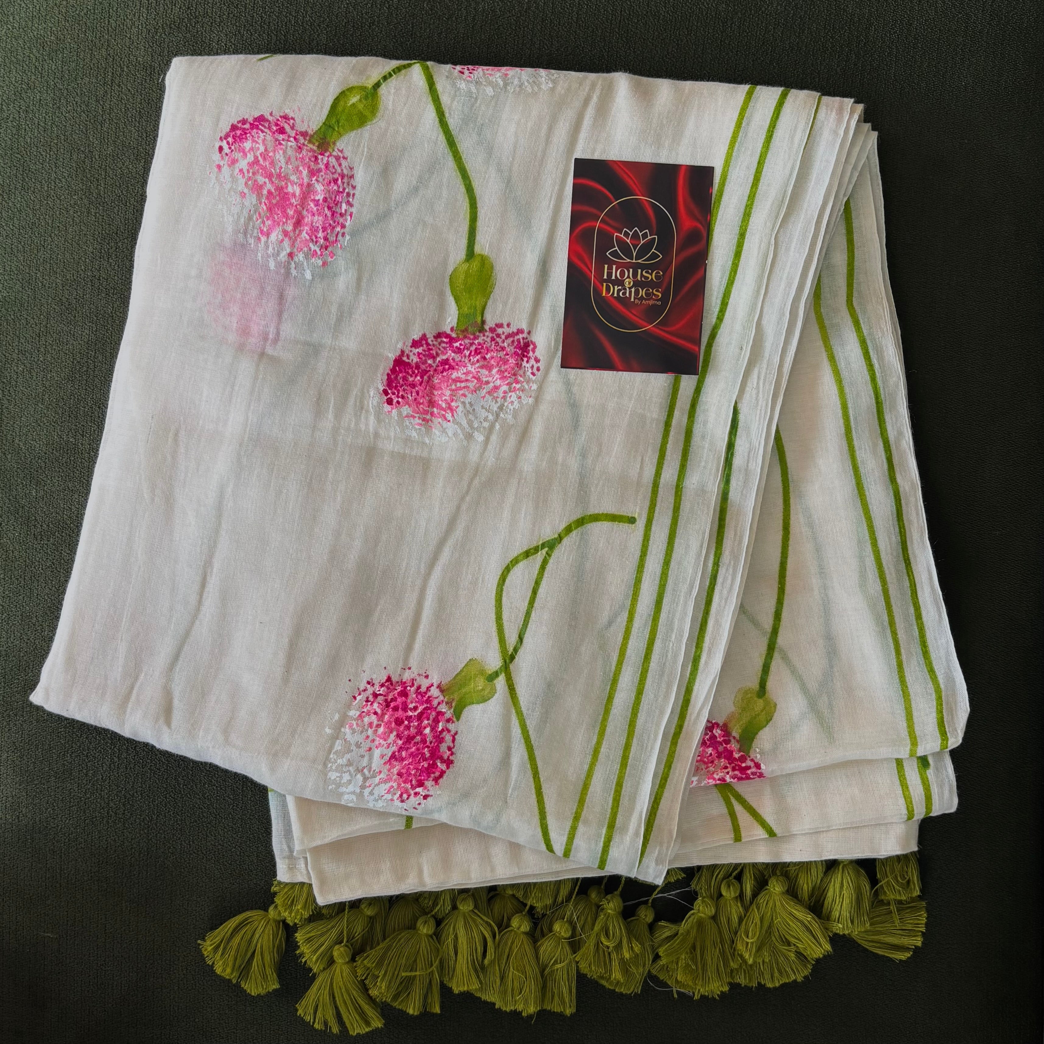 Mul cotton Hand painted saree 1