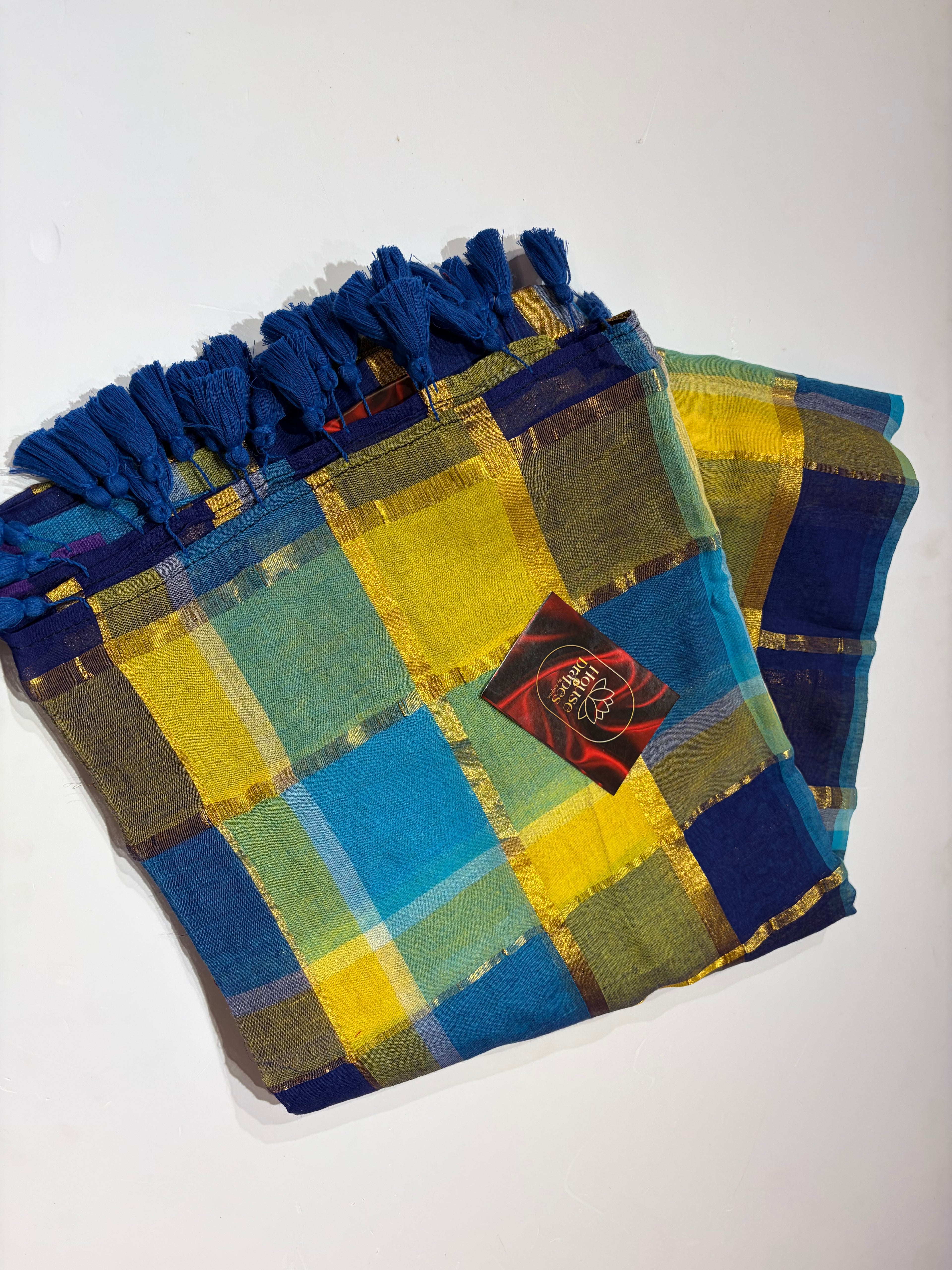 Madras checks mul cotton saree
