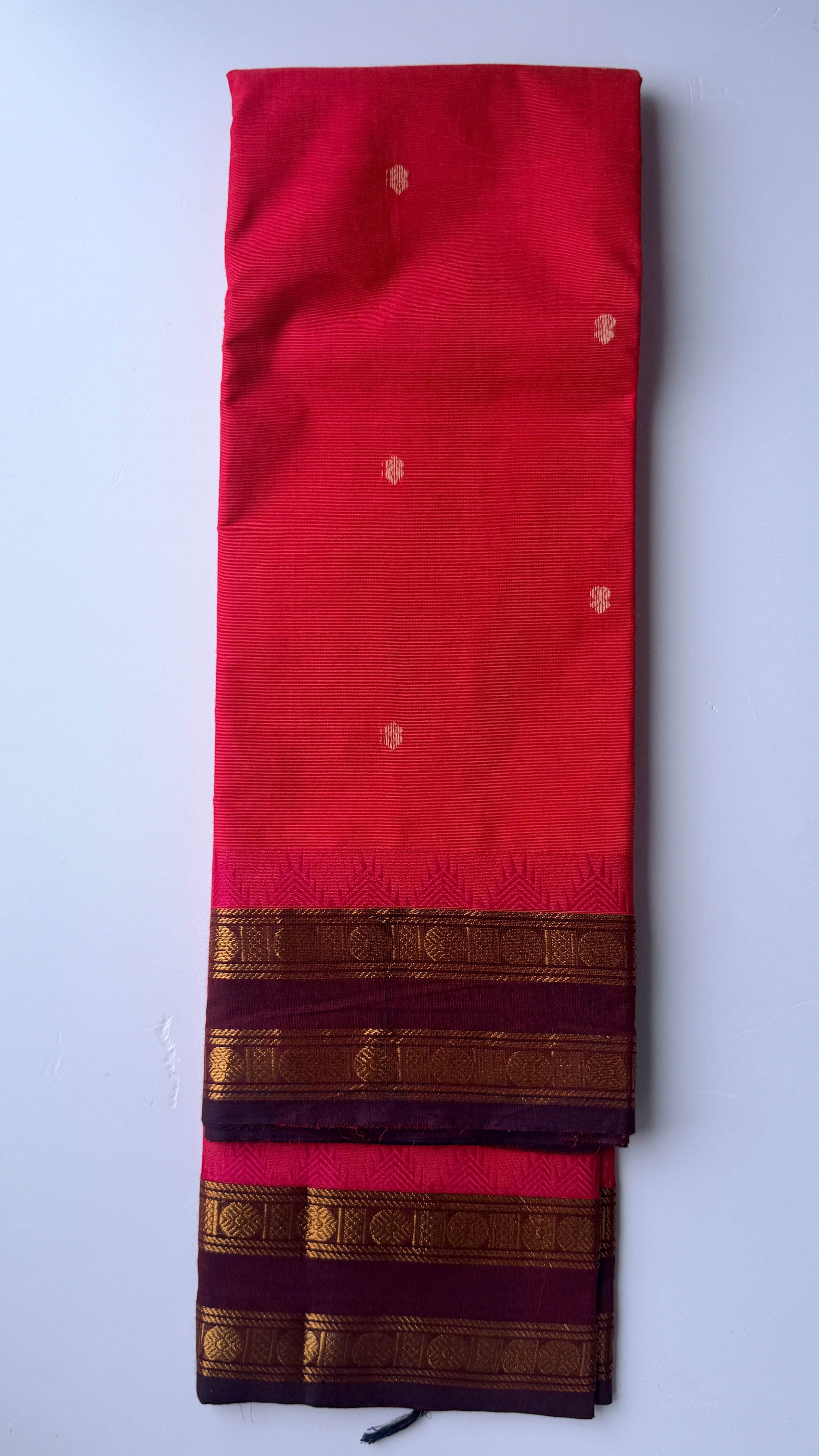 Kanchi cotton Red brown combination
