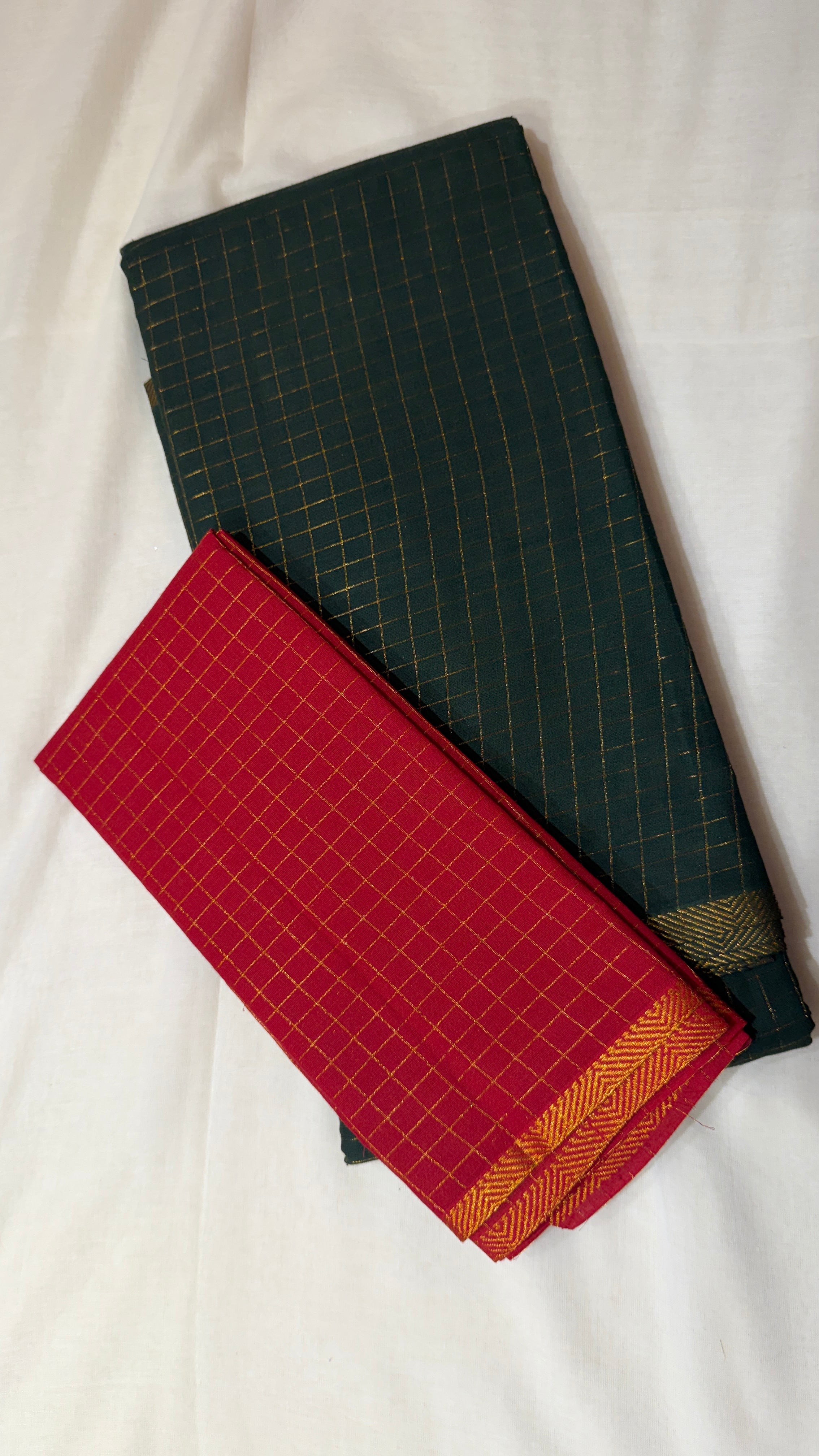 Pantex kattam green saree with ref blouse