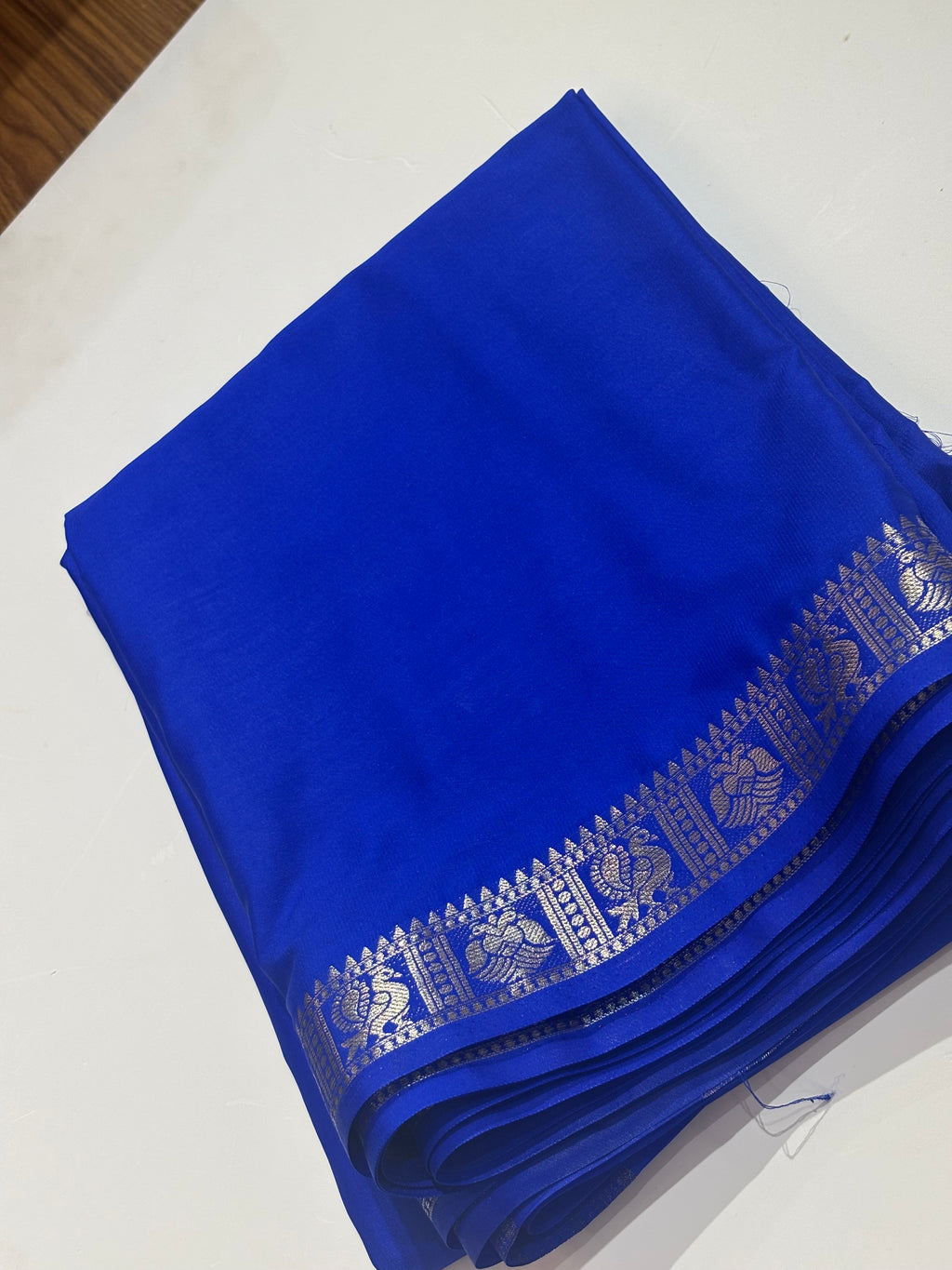 Royal blue semi mysore silk