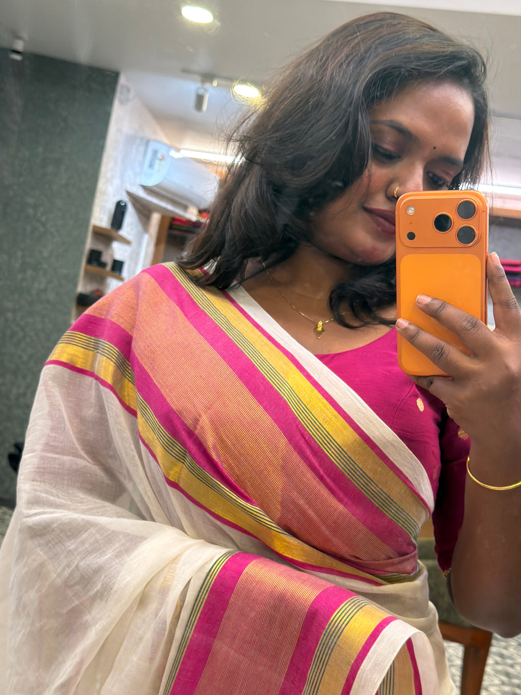 pink one | mul cotton saree