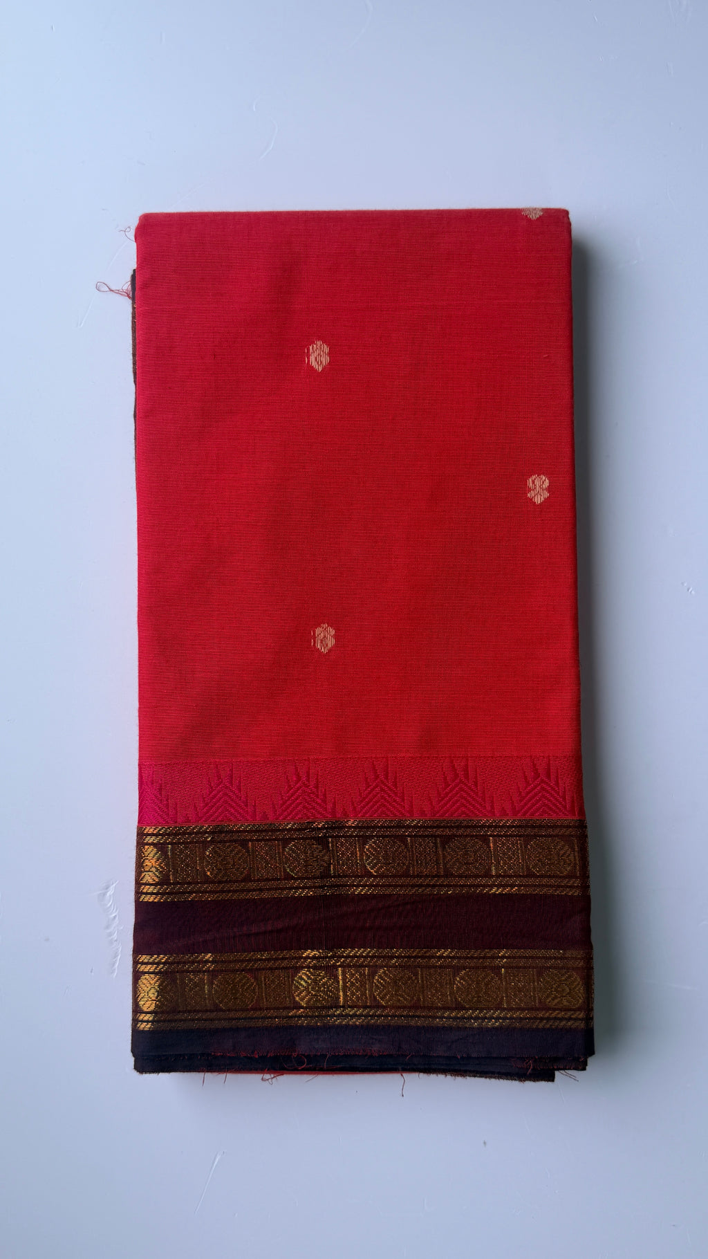 Kanchi cotton Red brown combination