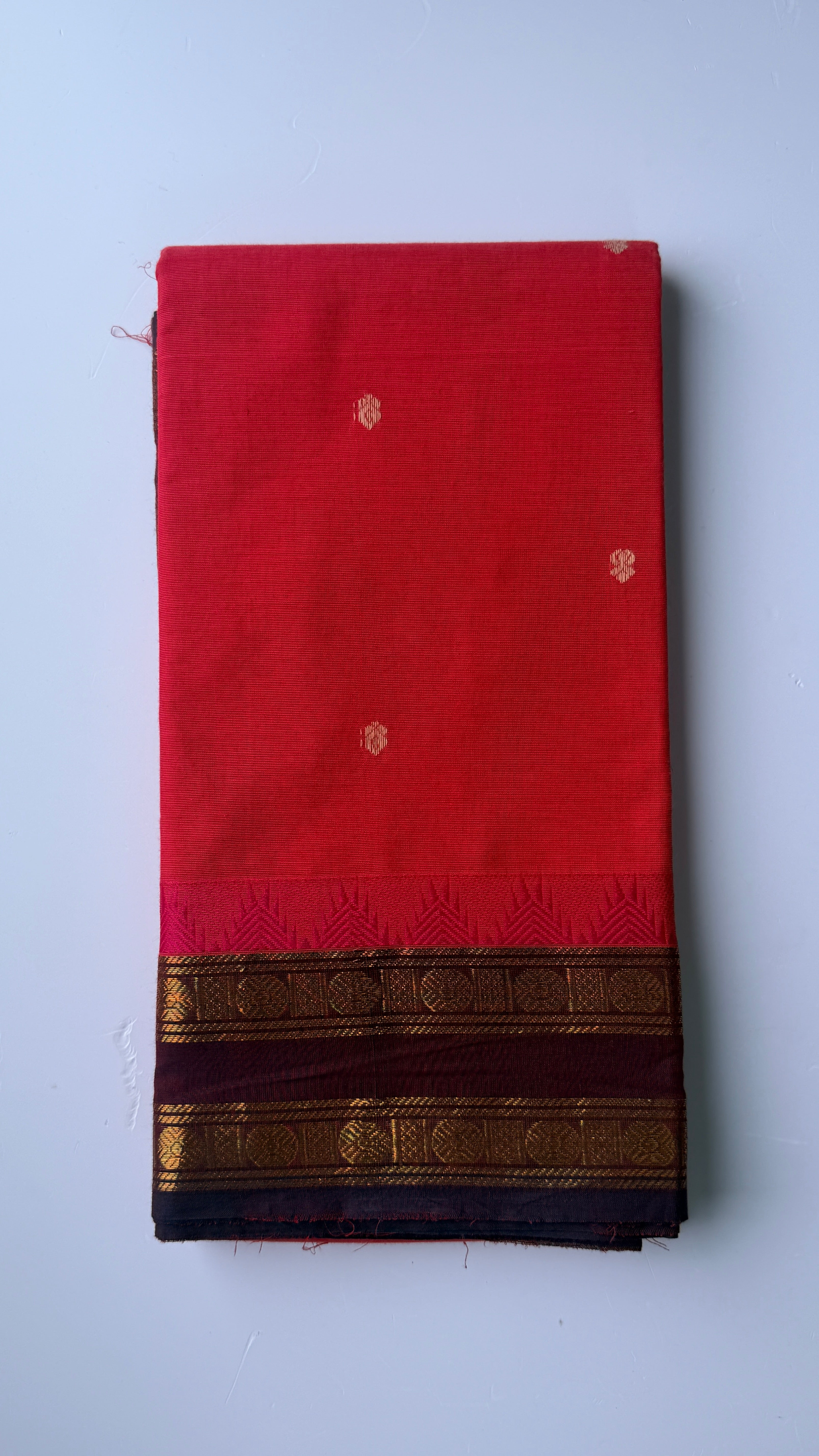 Kanchi cotton Red brown combination