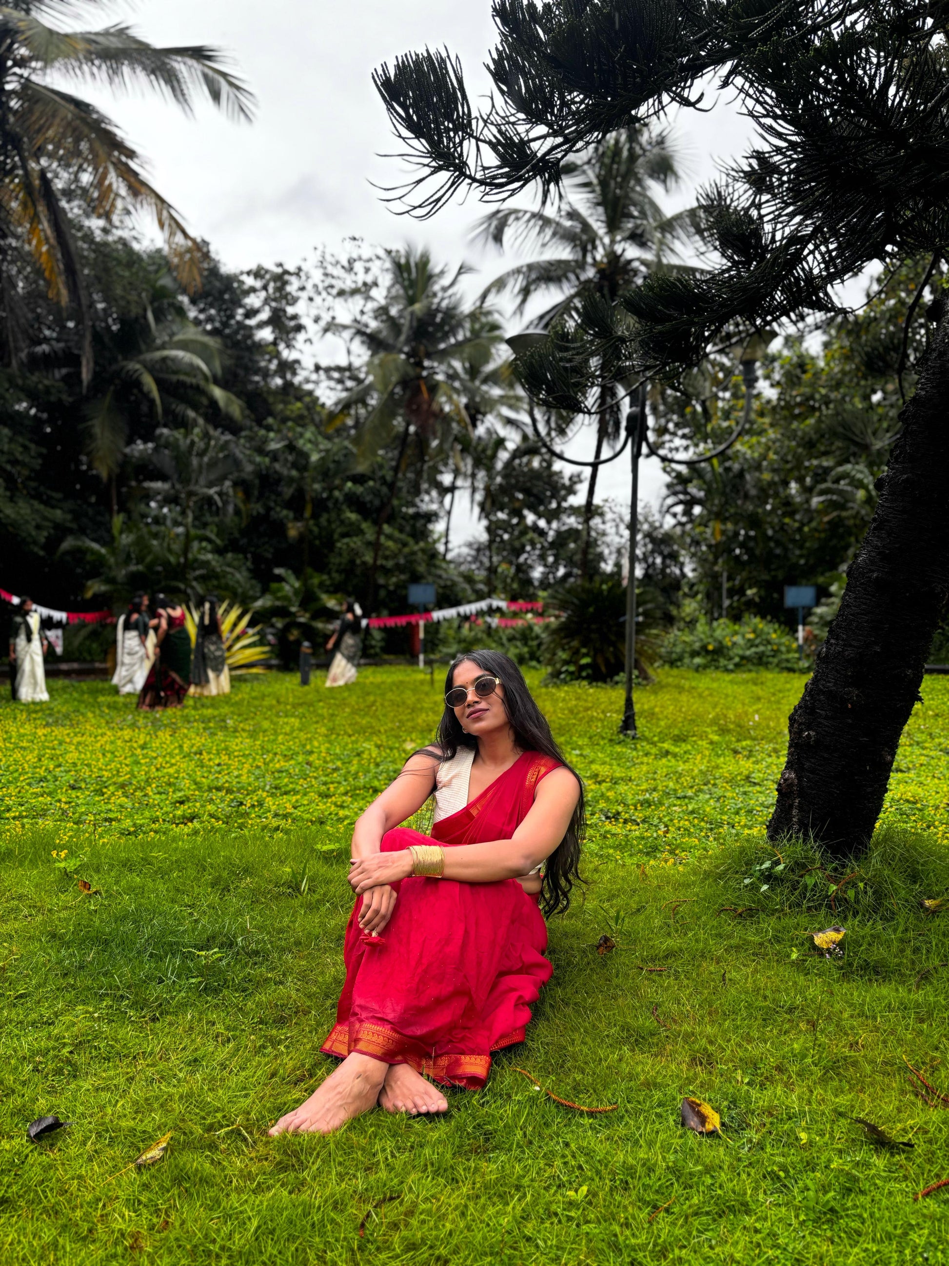 Plain Madurai Sungudi Cotton Saree