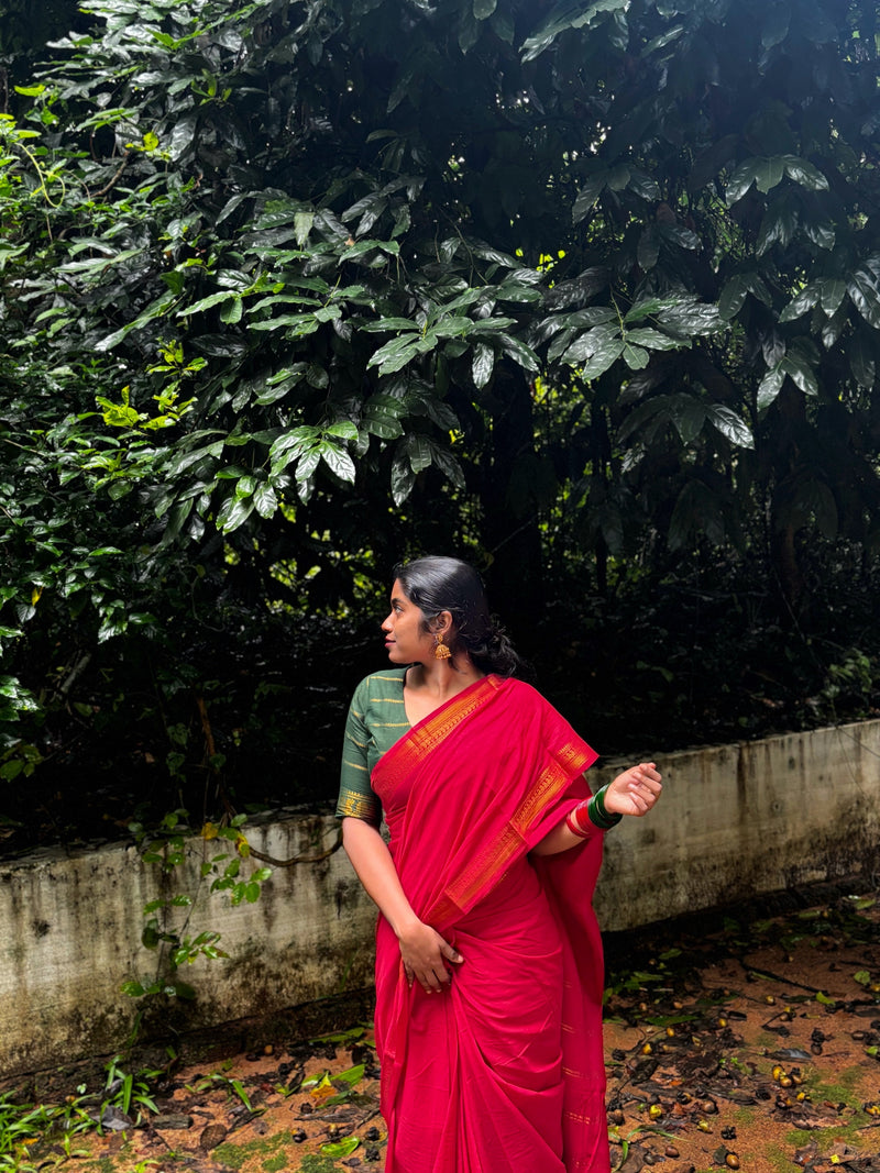 Plain Madurai Sungudi Cotton Saree