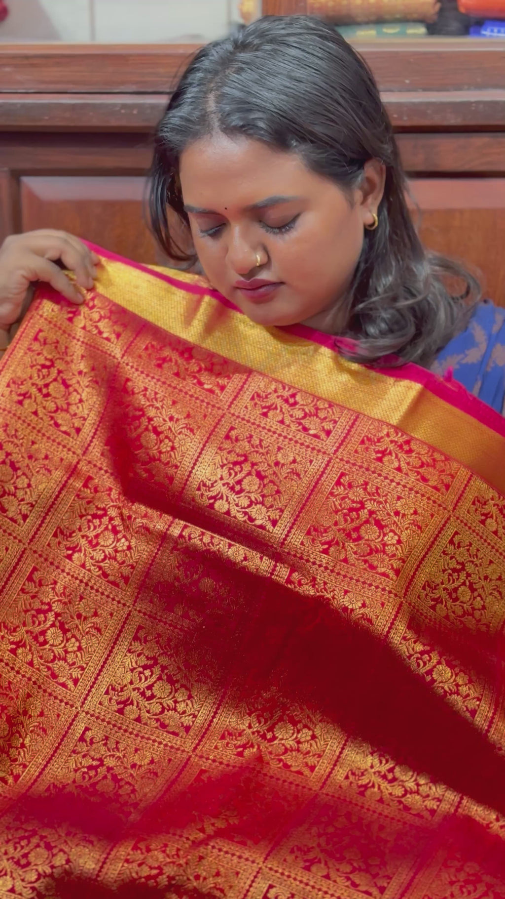 Semi kanchi puram bridal saree