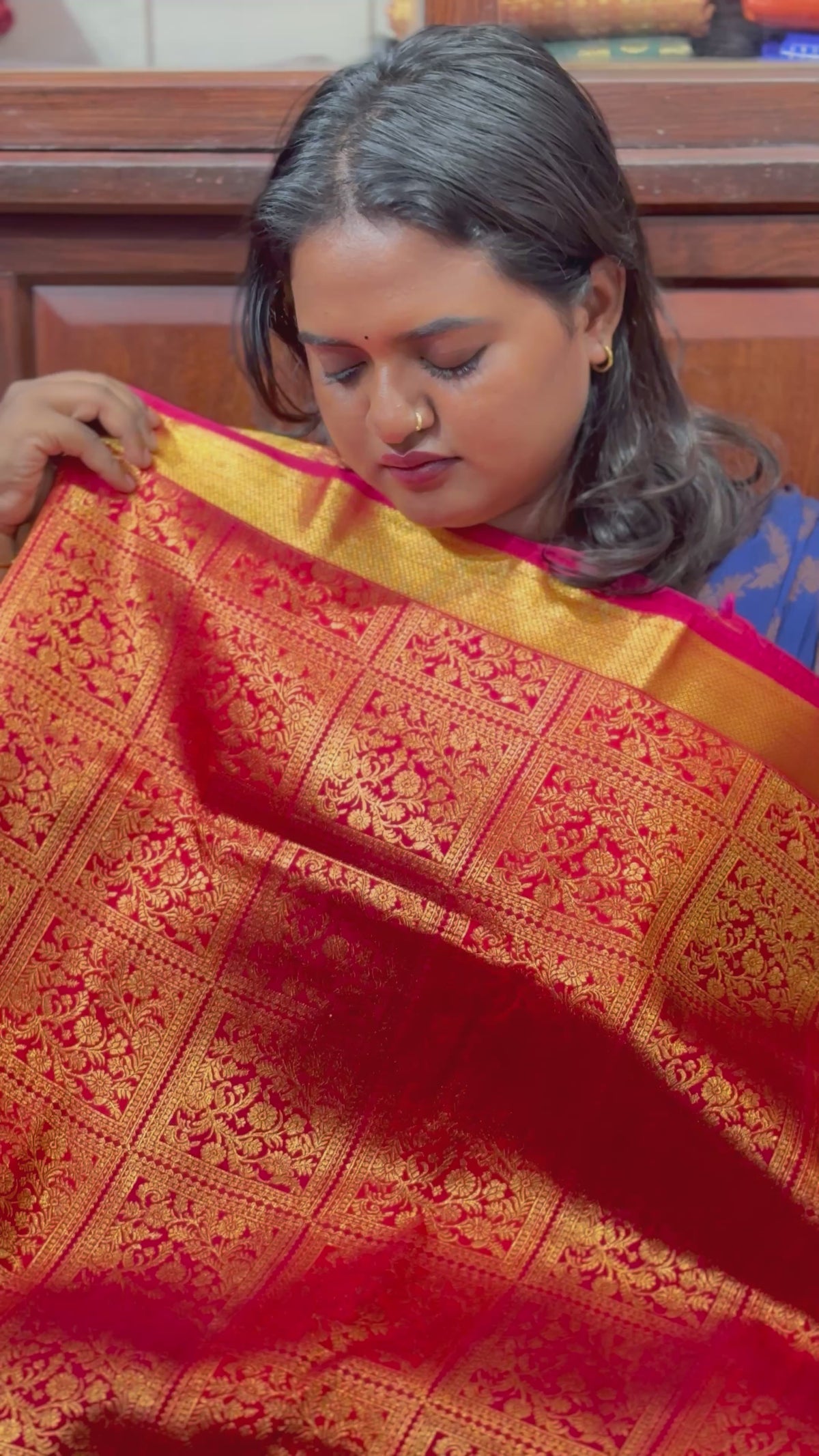 Semi kanchi puram bridal saree